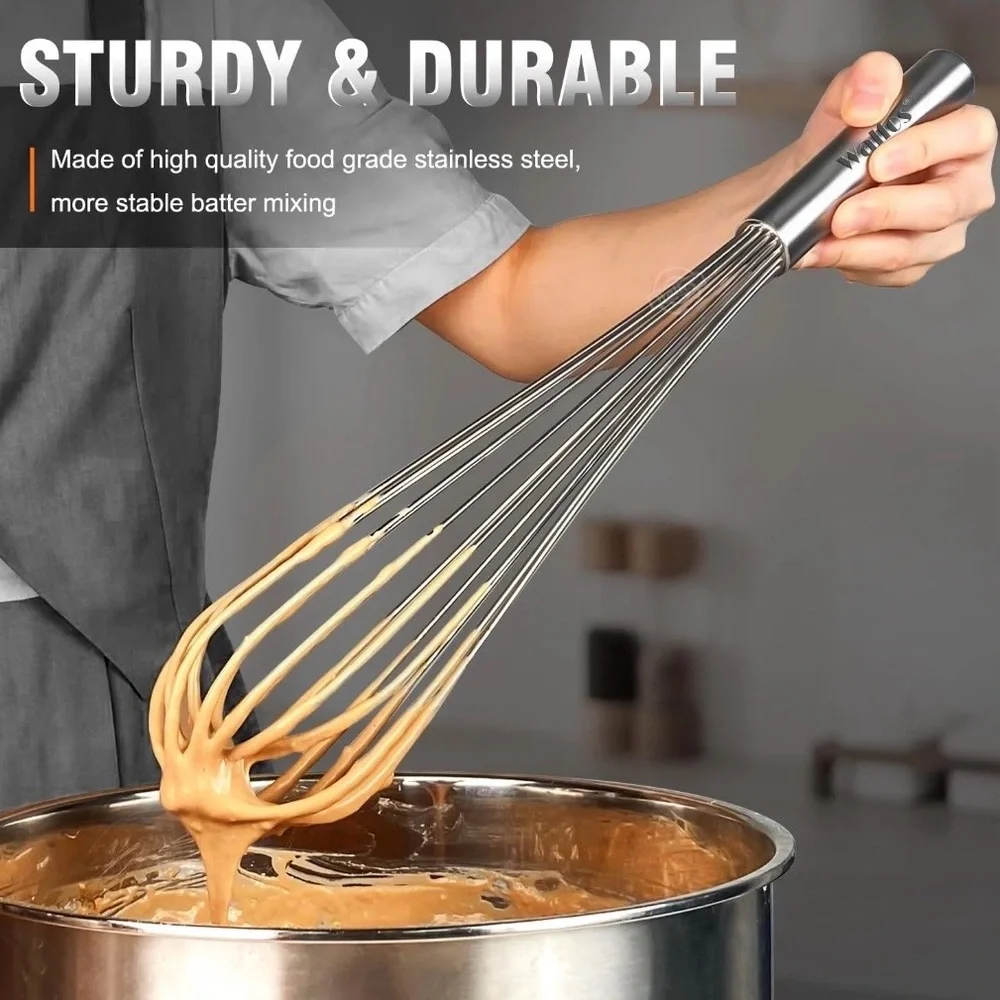 Walfos Whisk Large Heavy Duty Professional Stainless Steel Wire Whisk